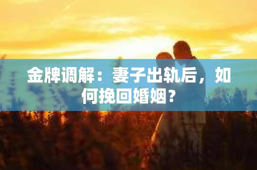 金牌调解：妻子出轨后，如何挽回婚姻？