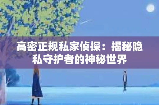 高密正规私家侦探：揭秘隐私守护者的神秘世界