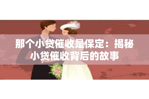 那个小贷催收是保定：揭秘小贷催收背后的故事
