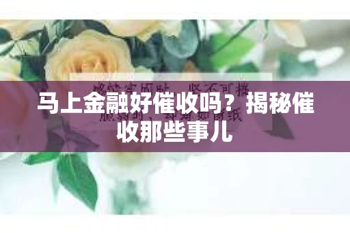 马上金融好催收吗？揭秘催收那些事儿