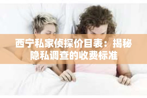 西宁私家侦探价目表：揭秘隐私调查的收费标准